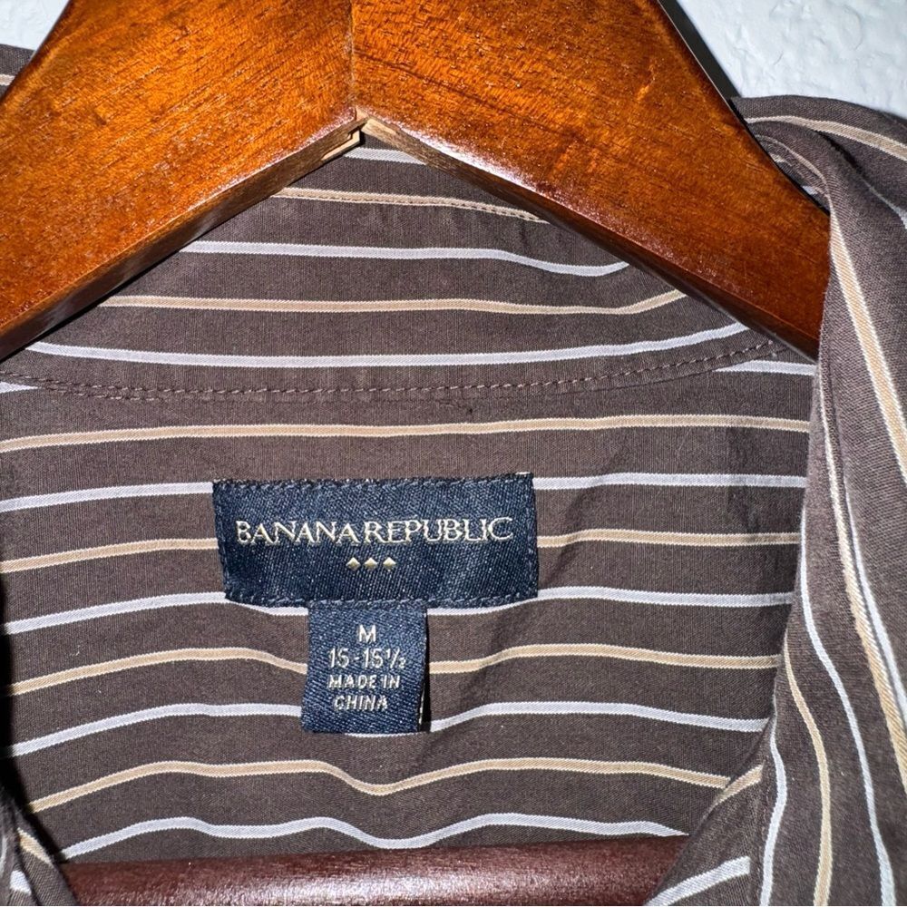Banana Republic Brown Striped Button Down Shirt - Picture 4 of 7